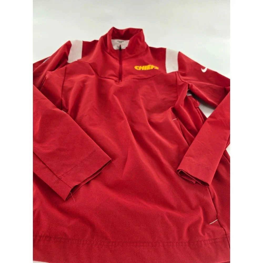 Nike NFL On Field Jacket‎ Men's M Red Kansas City Chiefs Quarter Zip Rain